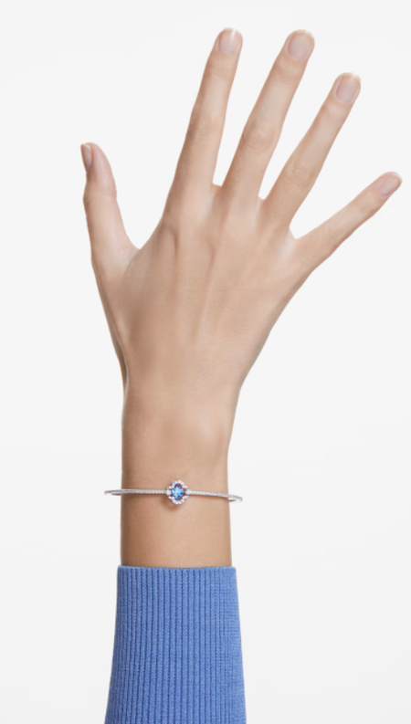 Swarovski Collection Sparkling Dance Bangle, Blue, Rhodium