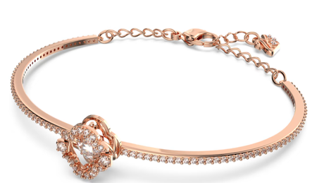 Swarovski Collection Sparkling Dance Bangle, White, Rose Gold-Tone Plated