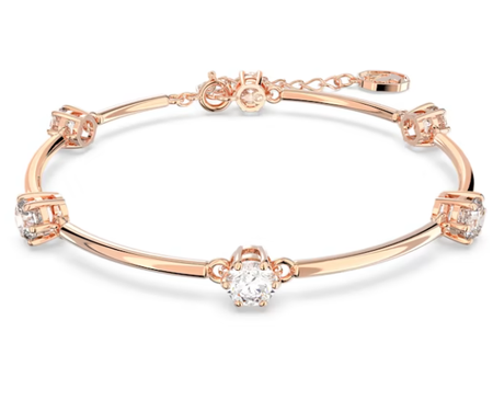 Swarovski Collections Constella bangleRound cut, White, Rose gold-tone plated