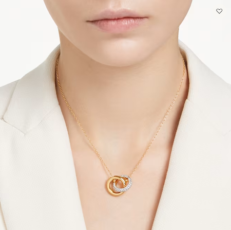Swarovski Collections - Dextera pendant Interlocking loop, White, Gold-tone plated
