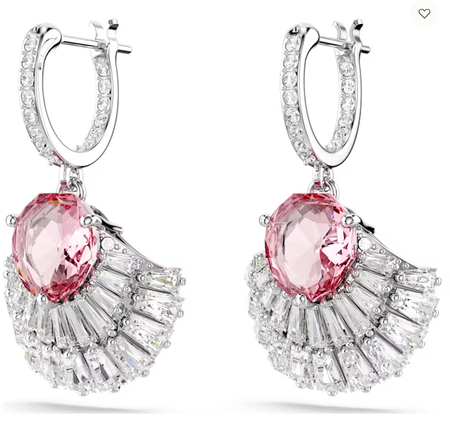 Swarovski Collections - Idyllia drop earrings Shell, Pink, Rhodium plated