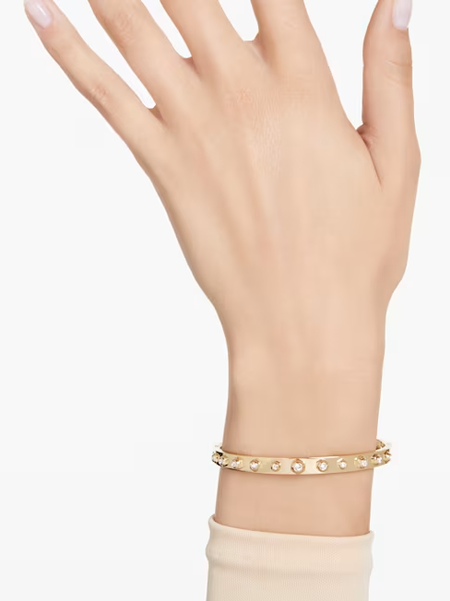 Swarovski Collection Numina bangle Mixed round cuts, White, Gold-tone plated