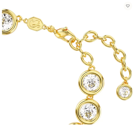 Swarovski Collection Imber bracelet Round cut, White, Gold-tone plated