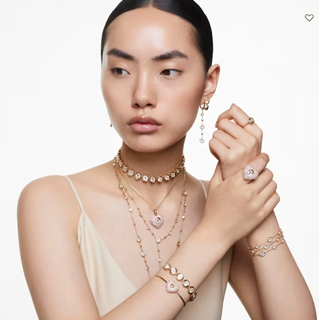 Swarovski Collection Imber bracelet Round cut, White, Gold-tone plated