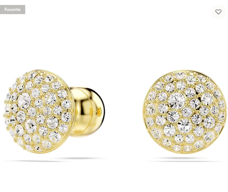 Swarovski Collections - Meteora stud earrings White, Gold-tone plated