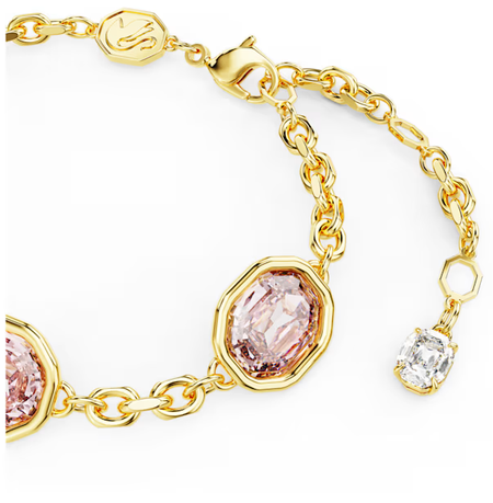 Swarovski Collection Imber bracelet Octagon cut, Pink, Gold-tone plated