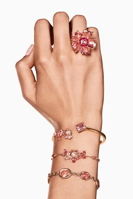 Swarovski Collection Imber bracelet Octagon cut, Pink, Gold-tone plated