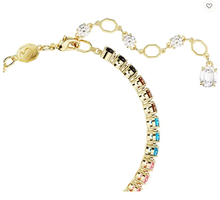 Swarovski Collection Matrix bracelet Round cut, Multicolored, Gold-tone plated