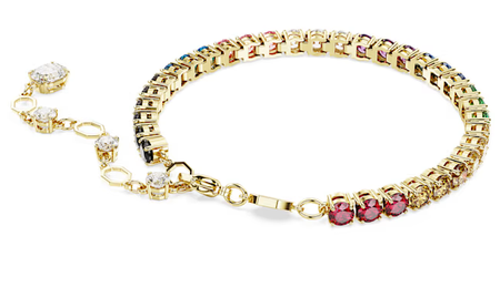 Swarovski Collection Matrix bracelet Round cut, Multicolored, Gold-tone plated