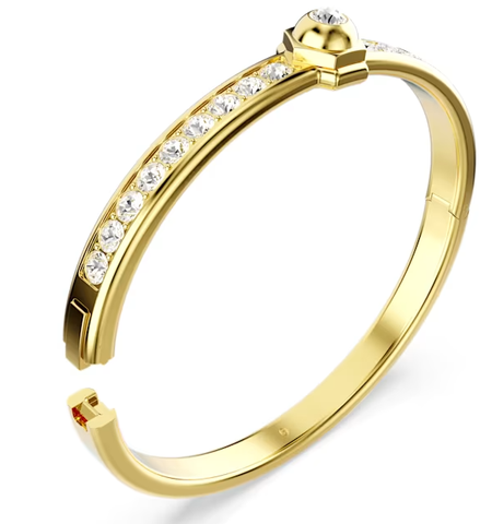 Swarovski Collection Numina bangle Round cut, White, Gold-tone plated