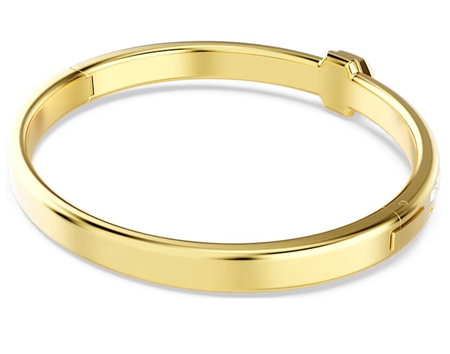 Swarovski Collection Numina bangle Round cut, White, Gold-tone plated