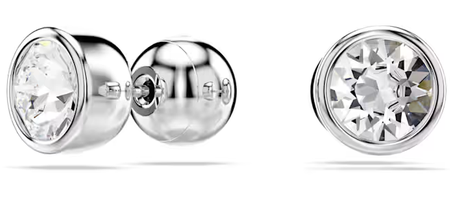 Swarovski Collections - Imber stud earrings Round cut, White, Rhodium plated