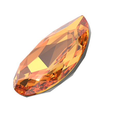 Dreamtime Crystal DC 4327 Large Pear Shaped Fancy Stone Dark Orange 30x20mm