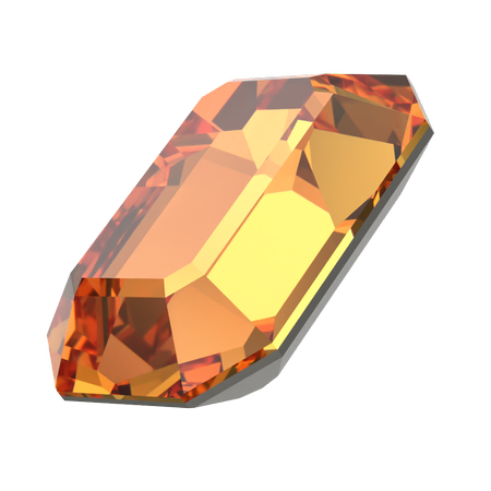 Dreamtime Crystal DC 4610 Rectangle Octagon Fancy Stone Dark Orange 18x13mm