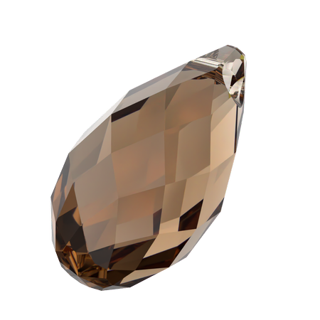 Dreamtime Crystal DC 6010 Briolette Pendant Reinvented Light Smoked Topaz 11x5.5mm