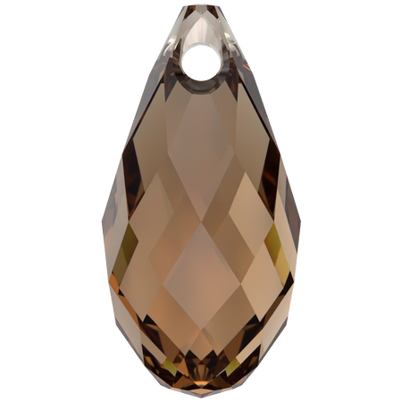 Dreamtime Crystal DC 6010 Briolette Pendant Reinvented Light Smoked Topaz 11x5.5mm