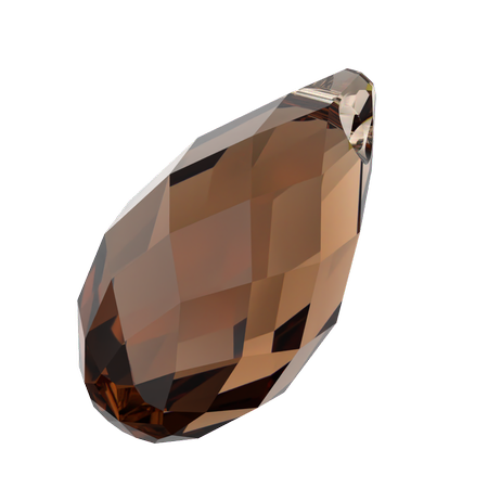 Dreamtime Crystal DC 6010 Briolette Pendant Reinvented Smoked Topaz 11x5.5mm