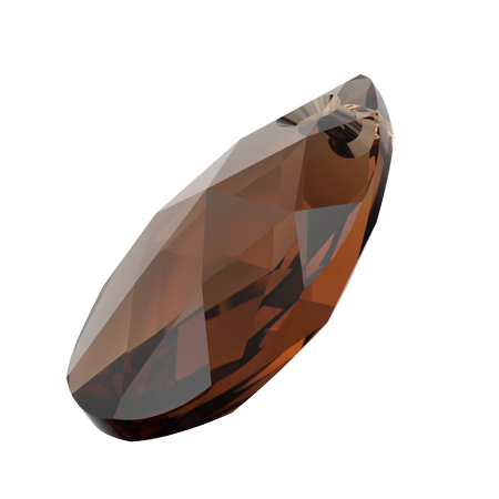 Dreamtime Crystal DC 6106 Pear Shaped Pendant Reinvented Smoked Topaz 16mm