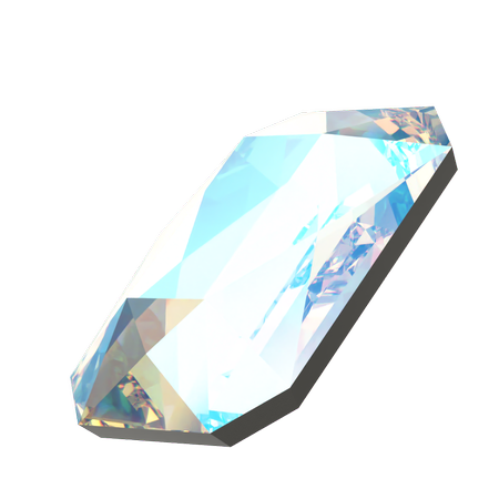 Dreamtime Crystal DC 2602 Emerald Cut Flatback Crystal Shimmer 3.7x2.5mm