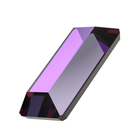 Dreamtime Crystal DC 2510 Baguette Flat Back Crystal Heliotrope 3.7x1.9mm