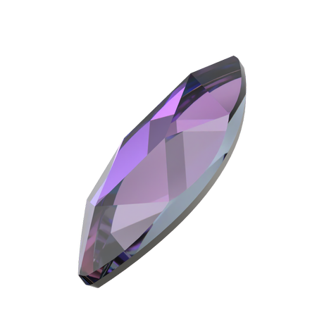 Dreamtime Crystal DC 2201 Marquise (Navette) Flat Back Crystal Heliotrope 14x6mm
