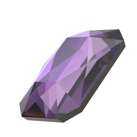 Dreamtime Crystal DC 2602 Emerald Cut Flatback Crystal Heliotrope 8x5.5mm