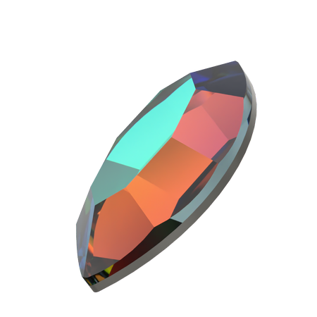 Dreamtime Crystal DC 2200 Navette Flat Back Crystal Vitrail Medium 8x4mm