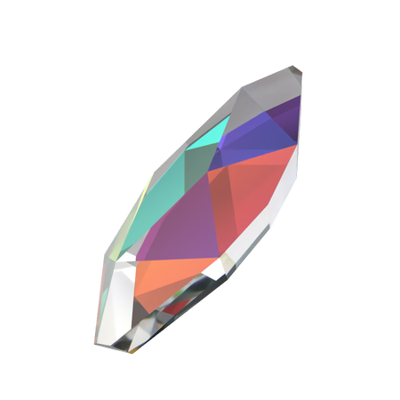 Dreamtime Crystal DC 2201 Marquise (Navette) Flat Back Crystal Vitrail Medium 4x1.8mm