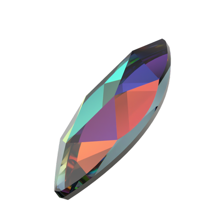 Dreamtime Crystal DC 2201 Marquise (Navette) Flat Back Crystal Vitrail Medium 8x3.5mm