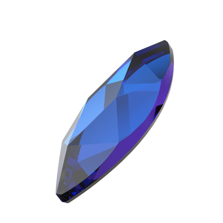 Dreamtime Crystal DC 2201 Marquise (Navette) Flat Back Crystal Bermuda Blue 14x6mm