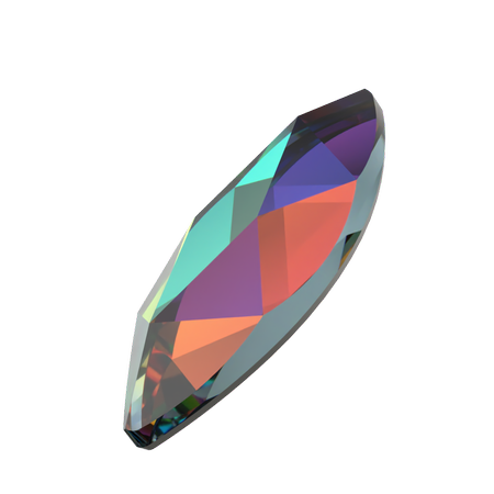 Dreamtime Crystal DC 2201 Marquise (Navette) Flat Back Crystal Vitrail Medium 14x6mm