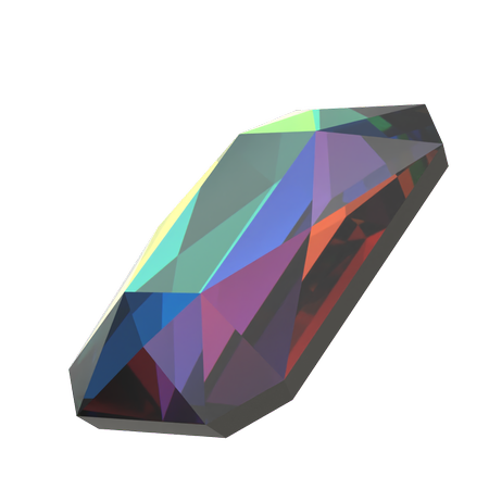 Dreamtime Crystal DC 2602 Emerald Cut Flatback Crystal Vitrail Medium 3.7x2.5mm