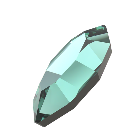 Dreamtime Crystal DC 2200 Navette Flat Back ReInvented Caribbean Green 8x4mm