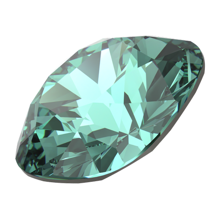 Dreamtime Crystal DC 4470 Cushion Cut Square Fancy Stone ReInvented Caribbean Green 12mm