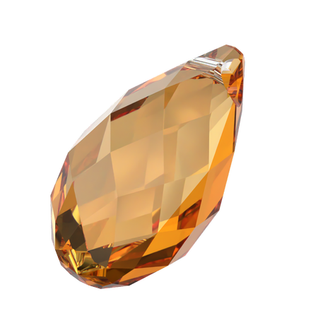 Dreamtime Crystal DC 6010 Briolette Pendant Dark Orange 13x6.5mm