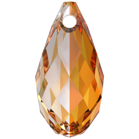 Dreamtime Crystal DC 6010 Briolette Pendant Dark Orange 13x6.5mm