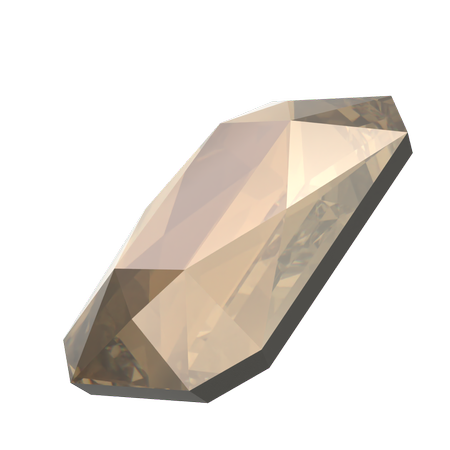 Dreamtime Crystal DC 2602 Emerald Cut Flatback Crystal Bronze 3.7x2.5mm