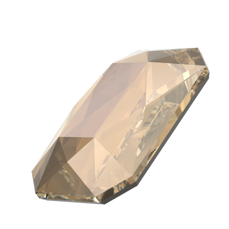 Dreamtime Crystal DC 2602 Emerald Cut Hotfix Crystal Bronze 3.7x2.5mm