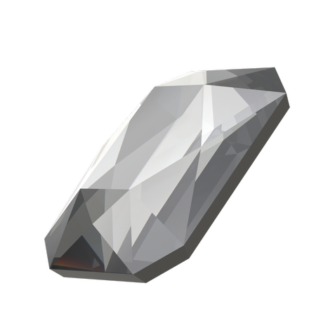 Swarovski 2602 Emerald Cut Flatback Crystal Urban Grey 3.7x2.5mm