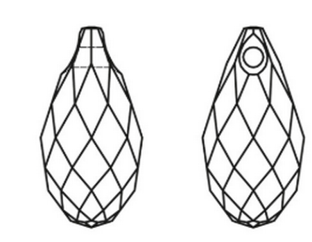 Swarovski 6010 Briolette Pendant Crystal Urban Grey 11x5.5mm