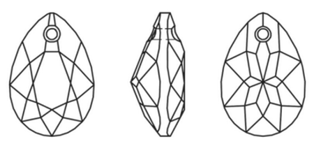 Swarovski 6433 Pear Cut Pendant Crystal Urban Grey 11.5mm