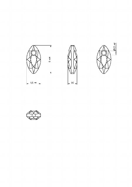 Dreamtime Crystal DC 6437 Marquise Cut Pendant Crystal Bermuda Blue