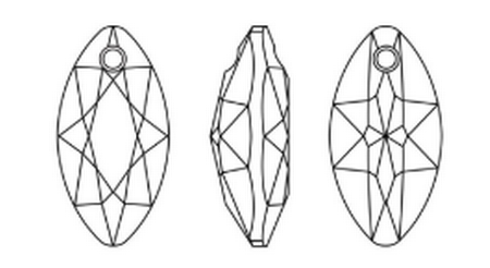 Dreamtime Crystal DC 6437 Marquise Cut Pendant Crystal Urban Grey 11.5 mm