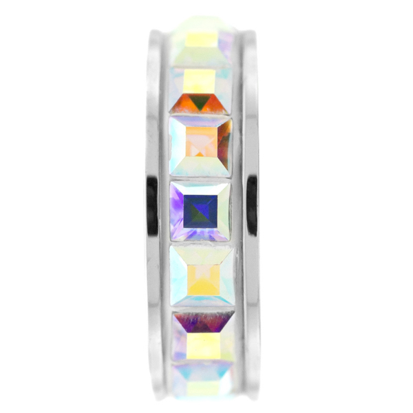 Swarovski 81001 13mm BeCharmed Pave Stopper Crystal AB/Silver