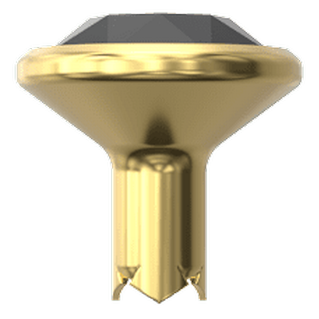 Swarovski 53005 Crystal Rivet with back fastener Jet/Gold ss34