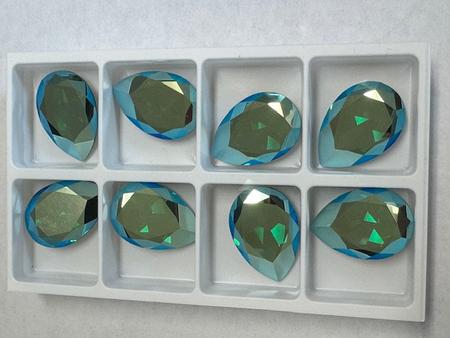 Swarovski 4327 Large Pear Shaped Fancy Stone Majestic Green Shimmer 30x20mm