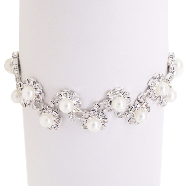 Pearl Zig Zag Tennis Bracelet