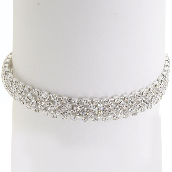 Diagonal Tennis Bracelet, Crystal/Silver