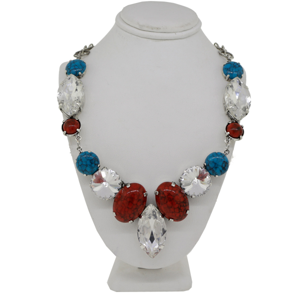 Empty Large Statement Necklace In Silver Ox Style 5