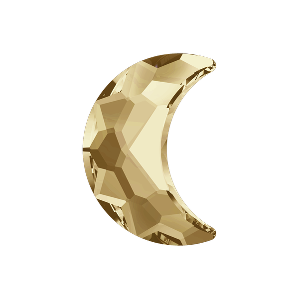 Dreamtime Crystal DC 2813 Moon Flat Back Crystal Golden Shadow 10x7mm